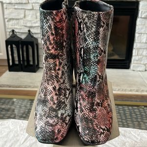 Sugar 3” high heel boot all man made material animal print ankle boots